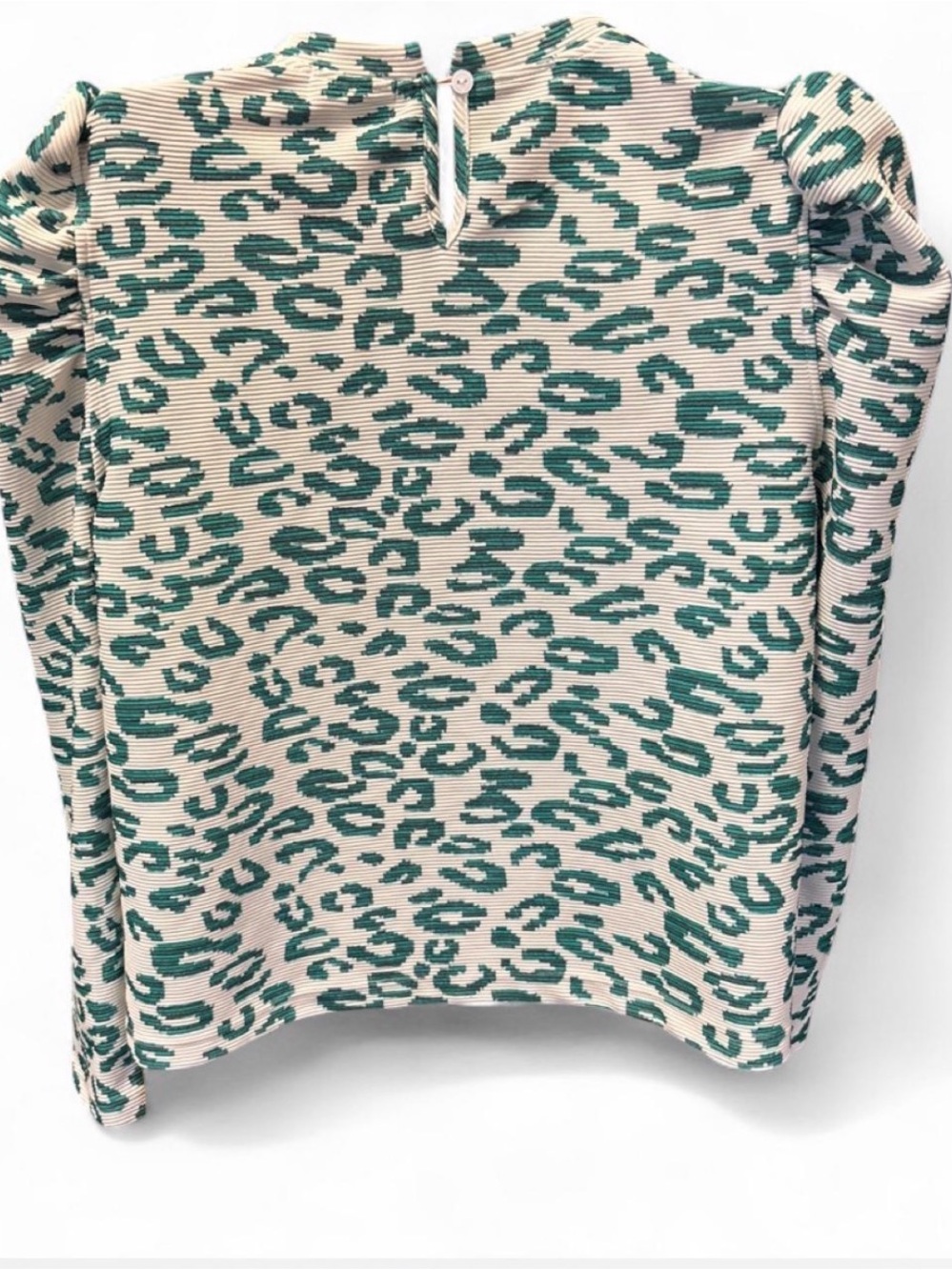 Briley Leopard Print Puff Shoulder Top Size L